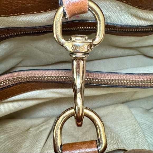 Gucci Medium Bella Tote W Brown & Tan GG Logo Canvas And Braided Leather Trim - Picture 8 of 16